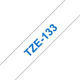 Brother Schriftband TZe-133 | 12 mm | Blau auf Transparent | 8 m