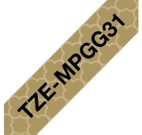 Brother Schriftband TZe-MPGG31 | 12 mm | Schwarz auf Gold | 4 m