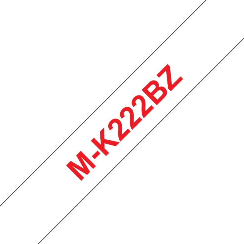 Brother Schriftband M-K M-K222 | 9 mm | Rot auf Weiß | 8 m