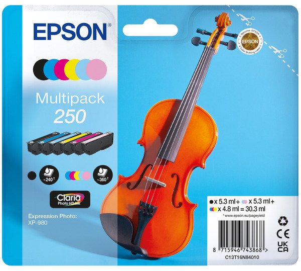 Original Epson 250 | C13T16N84010 Tintenpatronen 6er Set