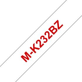 Brother Schriftband M-K M-K232 | 12 mm | Rot auf Weiß | 8 m