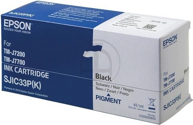 Original Epson SJIC33P(K) | C33S020655 Tinte Schwarz
